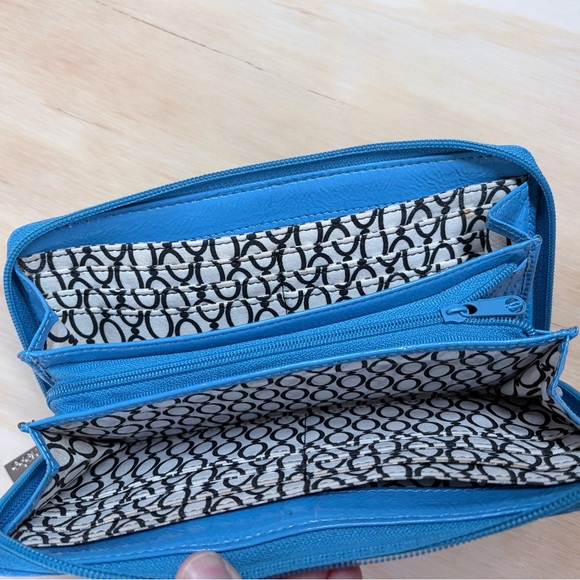 HOBO Turquoise Leather Zip Around Wallet Continental Organizer aqua - Picture 6 of 16